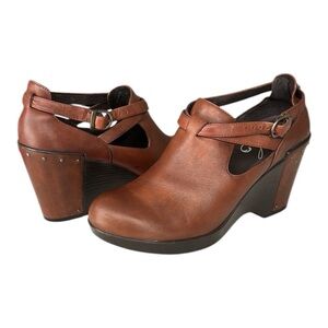 DANSKO Franka Leather Wedge Shoes Platform Casual
Clogs Comfort Size 10.5-11